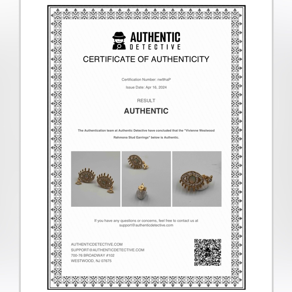🆕 VIVIENNE WESTWOOD 🧿 BNWOT AUTH Rahmona Eye-Motif Studs with Hanging Orb Tear - Picture 16 of 16